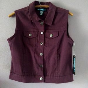 Motojeans Premium Sleeveless Denim Jacket (Purple)